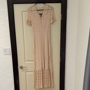 BCBGMaxAzria Lace Maxi Dress in Cream